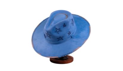 Handcrafted Celestial Blue Suede Hat