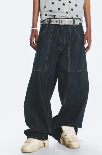 DUNNO UNISEX LOW RISE LOOSE BARREL JEANS